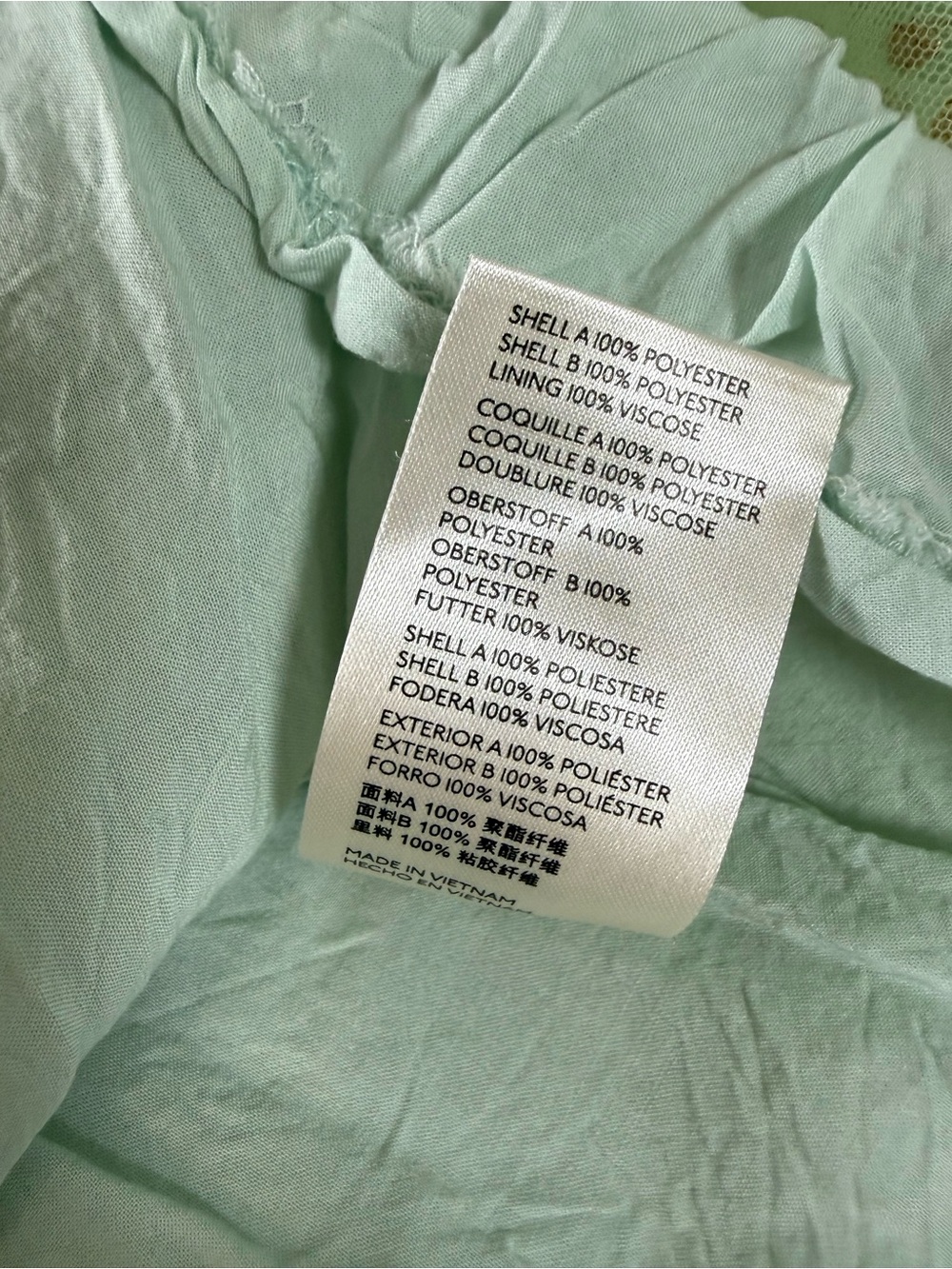 Anthropologie Mint Green Tulle Skirt with Gold Sparkle - Picture 8 of 10